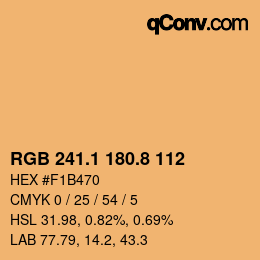 Color code: RGB 241.1 180.8 112 | qconv.com