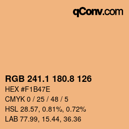 Color code: RGB 241.1 180.8 126 | qconv.com