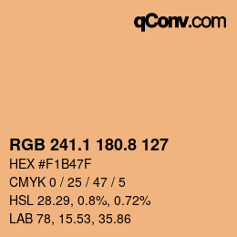 カラーコード: RGB 241.1 180.8 127 | qconv.com