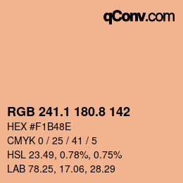 Color code: RGB 241.1 180.8 142 | qconv.com