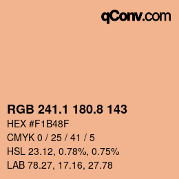 カラーコード: RGB 241.1 180.8 143 | qconv.com