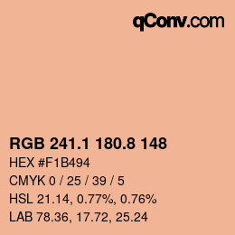 Color code: RGB 241.1 180.8 148 | qconv.com