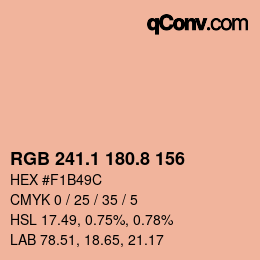 Color code: RGB 241.1 180.8 156 | qconv.com