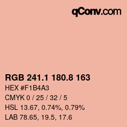 カラーコード: RGB 241.1 180.8 163 | qconv.com