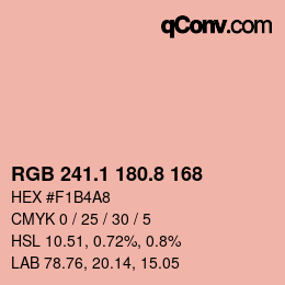 カラーコード: RGB 241.1 180.8 168 | qconv.com