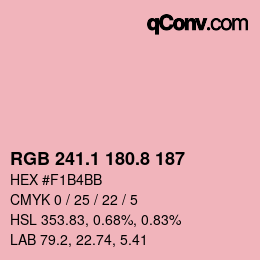 カラーコード: RGB 241.1 180.8 187 | qconv.com