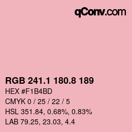 カラーコード: RGB 241.1 180.8 189 | qconv.com