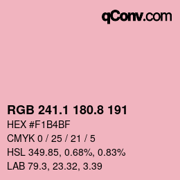 カラーコード: RGB 241.1 180.8 191 | qconv.com