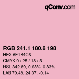カラーコード: RGB 241.1 180.8 198 | qconv.com