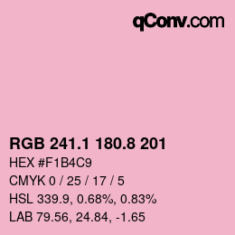 カラーコード: RGB 241.1 180.8 201 | qconv.com