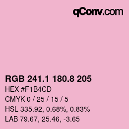 Color code: RGB 241.1 180.8 205 | qconv.com