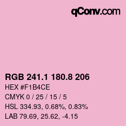 Farbcode: RGB 241.1 180.8 206 | qconv.com