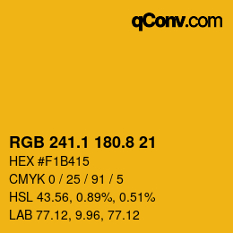 カラーコード: RGB 241.1 180.8 21 | qconv.com
