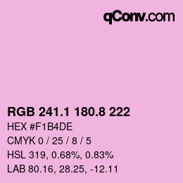 カラーコード: RGB 241.1 180.8 222 | qconv.com