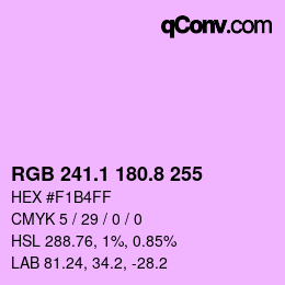 カラーコード: RGB 241.1 180.8 255 | qconv.com