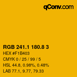 カラーコード: RGB 241.1 180.8 3 | qconv.com