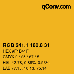 カラーコード: RGB 241.1 180.8 31 | qconv.com