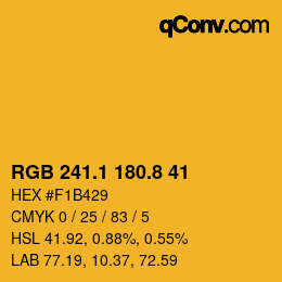 カラーコード: RGB 241.1 180.8 41 | qconv.com