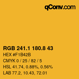 カラーコード: RGB 241.1 180.8 43 | qconv.com