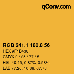 カラーコード: RGB 241.1 180.8 56 | qconv.com