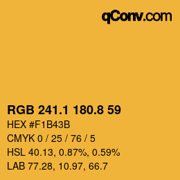 カラーコード: RGB 241.1 180.8 59 | qconv.com