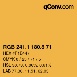カラーコード: RGB 241.1 180.8 71 | qconv.com