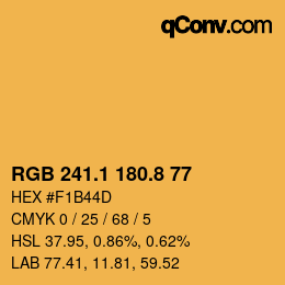 Color code: RGB 241.1 180.8 77 | qconv.com