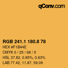 Color code: RGB 241.1 180.8 78 | qconv.com