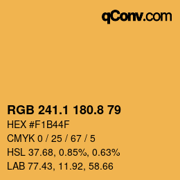 Color code: RGB 241.1 180.8 79 | qconv.com