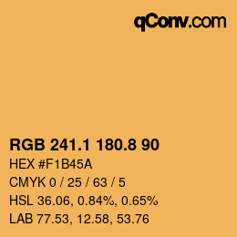 Color code: RGB 241.1 180.8 90 | qconv.com