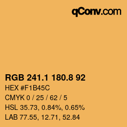 カラーコード: RGB 241.1 180.8 92 | qconv.com