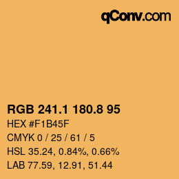 Color code: RGB 241.1 180.8 95 | qconv.com