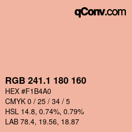カラーコード: RGB 241.1 180 160 | qconv.com
