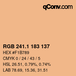 カラーコード: RGB 241.1 183 137 | qconv.com