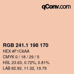 カラーコード: RGB 241.1 198 170 | qconv.com