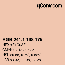 カラーコード: RGB 241.1 198 175 | qconv.com