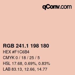 カラーコード: RGB 241.1 198 180 | qconv.com