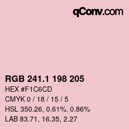 カラーコード: RGB 241.1 198 205 | qconv.com