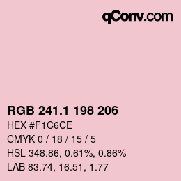 カラーコード: RGB 241.1 198 206 | qconv.com