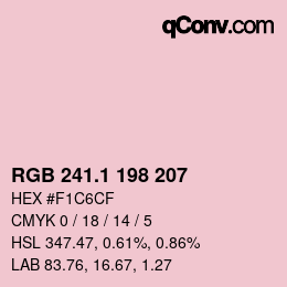 カラーコード: RGB 241.1 198 207 | qconv.com