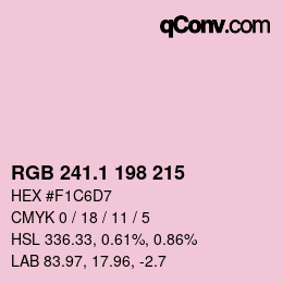 カラーコード: RGB 241.1 198 215 | qconv.com