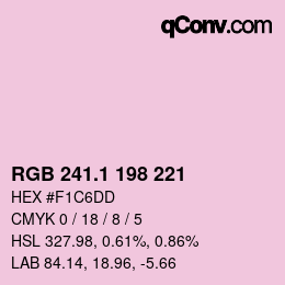 カラーコード: RGB 241.1 198 221 | qconv.com