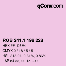 カラーコード: RGB 241.1 198 228 | qconv.com