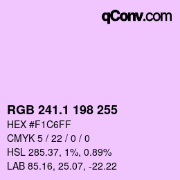 カラーコード: RGB 241.1 198 255 | qconv.com