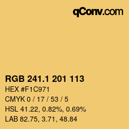 カラーコード: RGB 241.1 201 113 | qconv.com