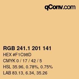 カラーコード: RGB 241.1 201 141 | qconv.com