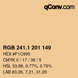 カラーコード: RGB 241.1 201 149 | qconv.com