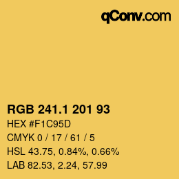 カラーコード: RGB 241.1 201 93 | qconv.com