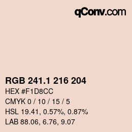 カラーコード: RGB 241.1 216 204 | qconv.com