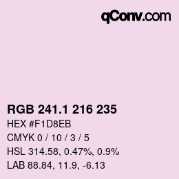 カラーコード: RGB 241.1 216 235 | qconv.com